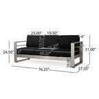 Salon de jardin Cape Coral en aluminium et Sunbrella 5 places avec coussins par Christopher Knight Home