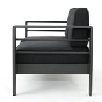 Ensemble de salon de jardin Cape Coral Grey 5 pièces avec table à feu et table de jardin par Christopher Knight Home