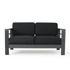 Ensemble de salon de jardin Cape Coral Grey 5 pièces avec table à feu et table de jardin par Christopher Knight Home