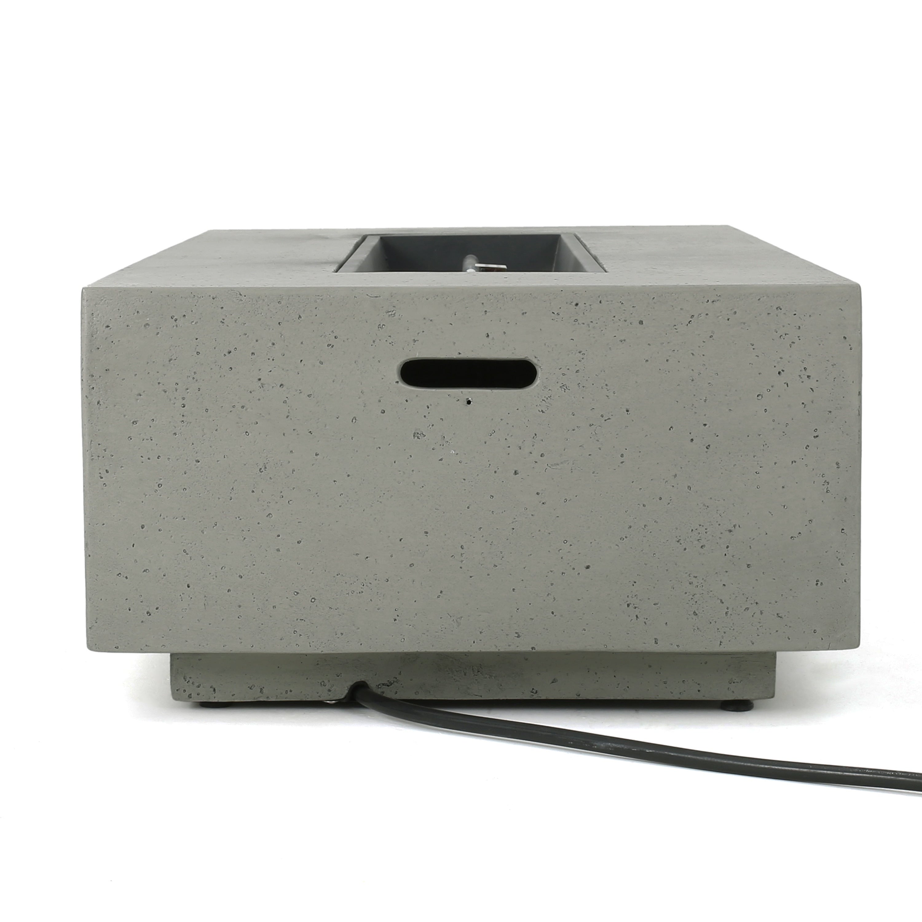 Ensemble de salon de jardin Cape Coral Grey 5 pièces avec table à feu et table de jardin par Christopher Knight Home