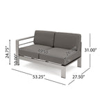 Ensemble de canapé sectionnel et table d'extérieur en aluminium 11 places Cape Coral par Christopher Knight Home