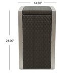 Ensemble de salon de jardin Cape Coral avec fauteuil club 2 places en aluminium, table d'appoint et pouf, par Christopher Knight Home