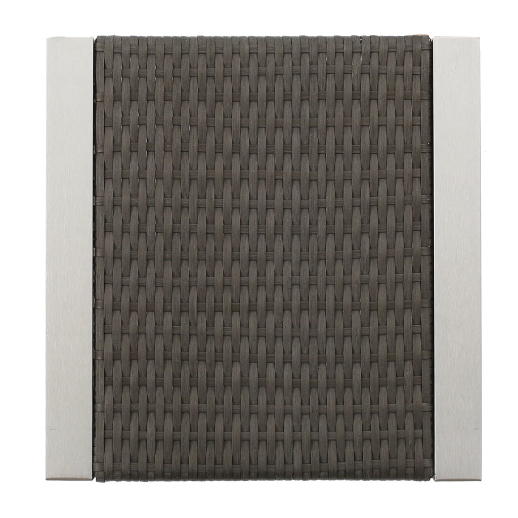 Ensemble de salon de jardin Cape Coral avec fauteuil club 2 places en aluminium, table d'appoint et pouf, par Christopher Knight Home