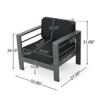 Ensemble de chaises et table club d'extérieur en aluminium Cape Coral 2 places par Christopher Knight Home