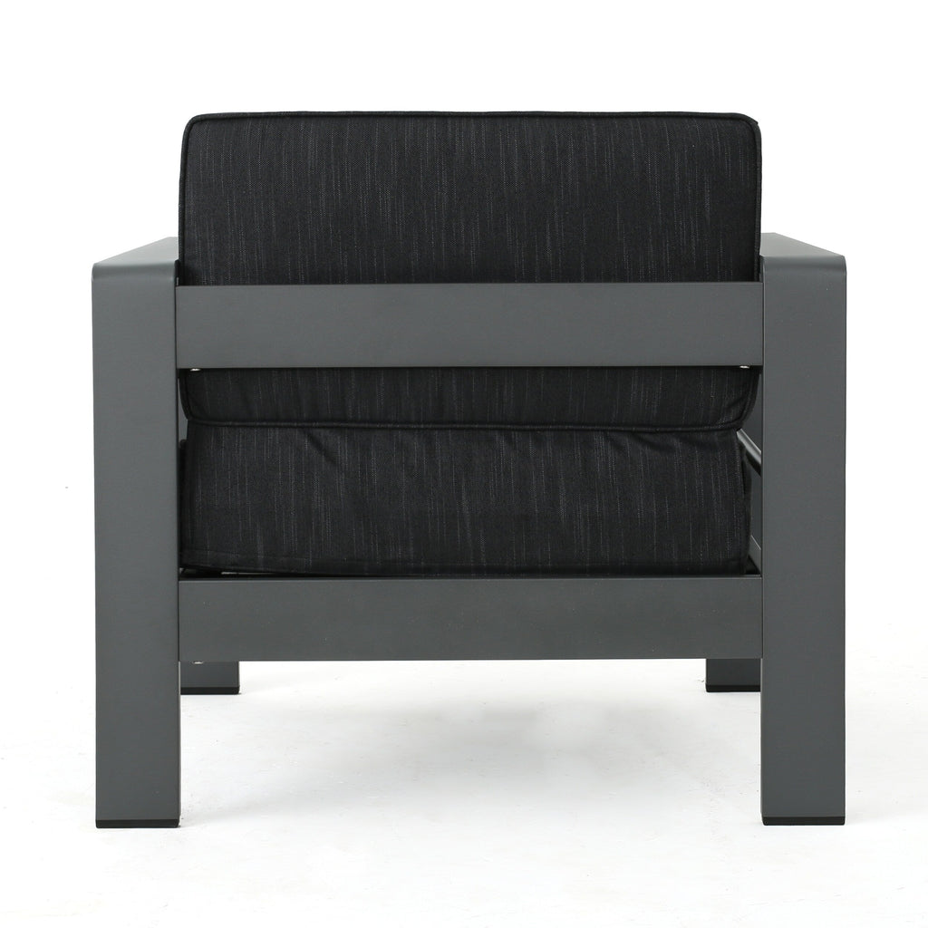 Ensemble de chaises et table club d'extérieur en aluminium Cape Coral 2 places par Christopher Knight Home