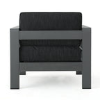 Ensemble de chaises et table club d'extérieur en aluminium Cape Coral 2 places par Christopher Knight Home