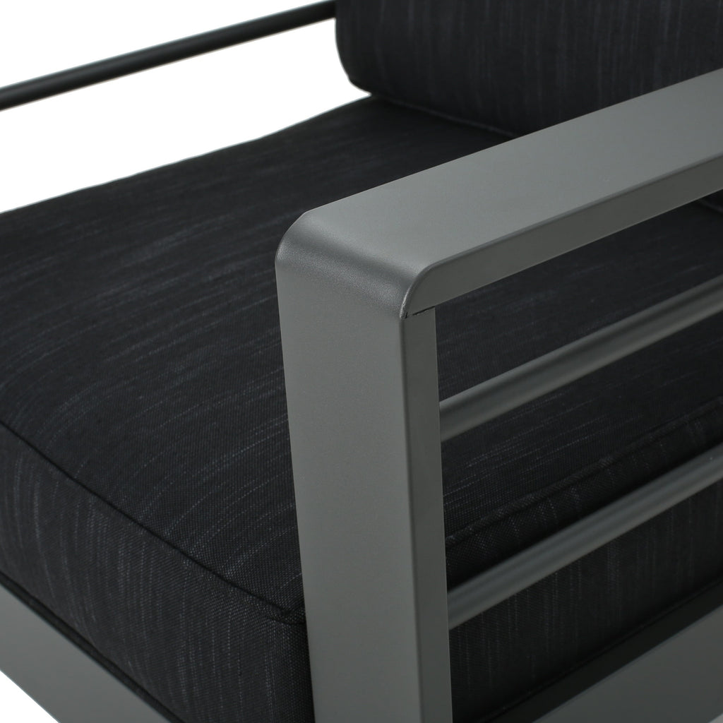 Ensemble de chaises et table club d'extérieur en aluminium Cape Coral 2 places par Christopher Knight Home