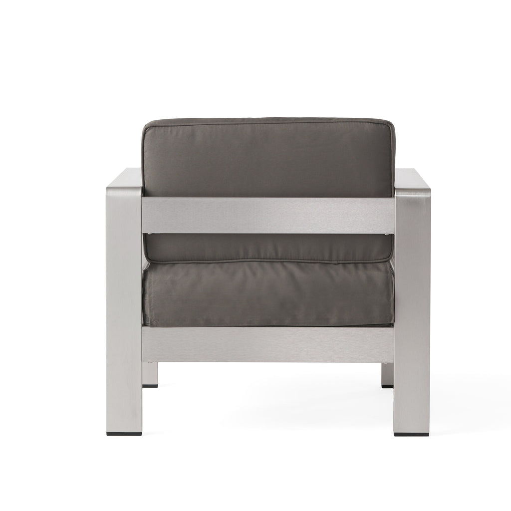 Ensemble de chaises et table club d'extérieur en aluminium Cape Coral 2 places par Christopher Knight Home