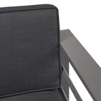 Ensemble de salon de jardin Cape Coral 5 places en aluminium avec 2 tables d'appoint par Christopher Knight Home