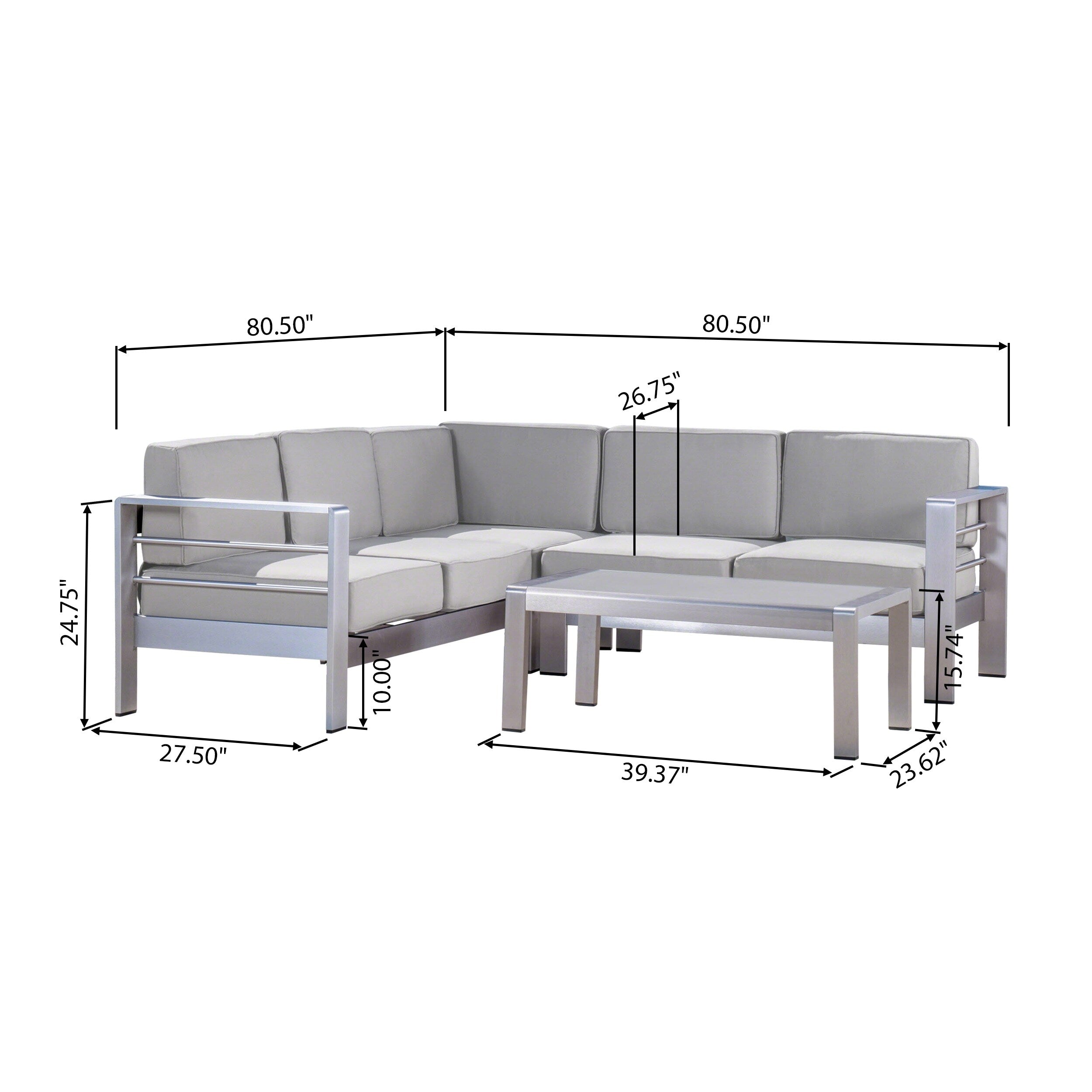Ensemble de salon d'extérieur 5 places Cape Coral par Christopher Knight Home