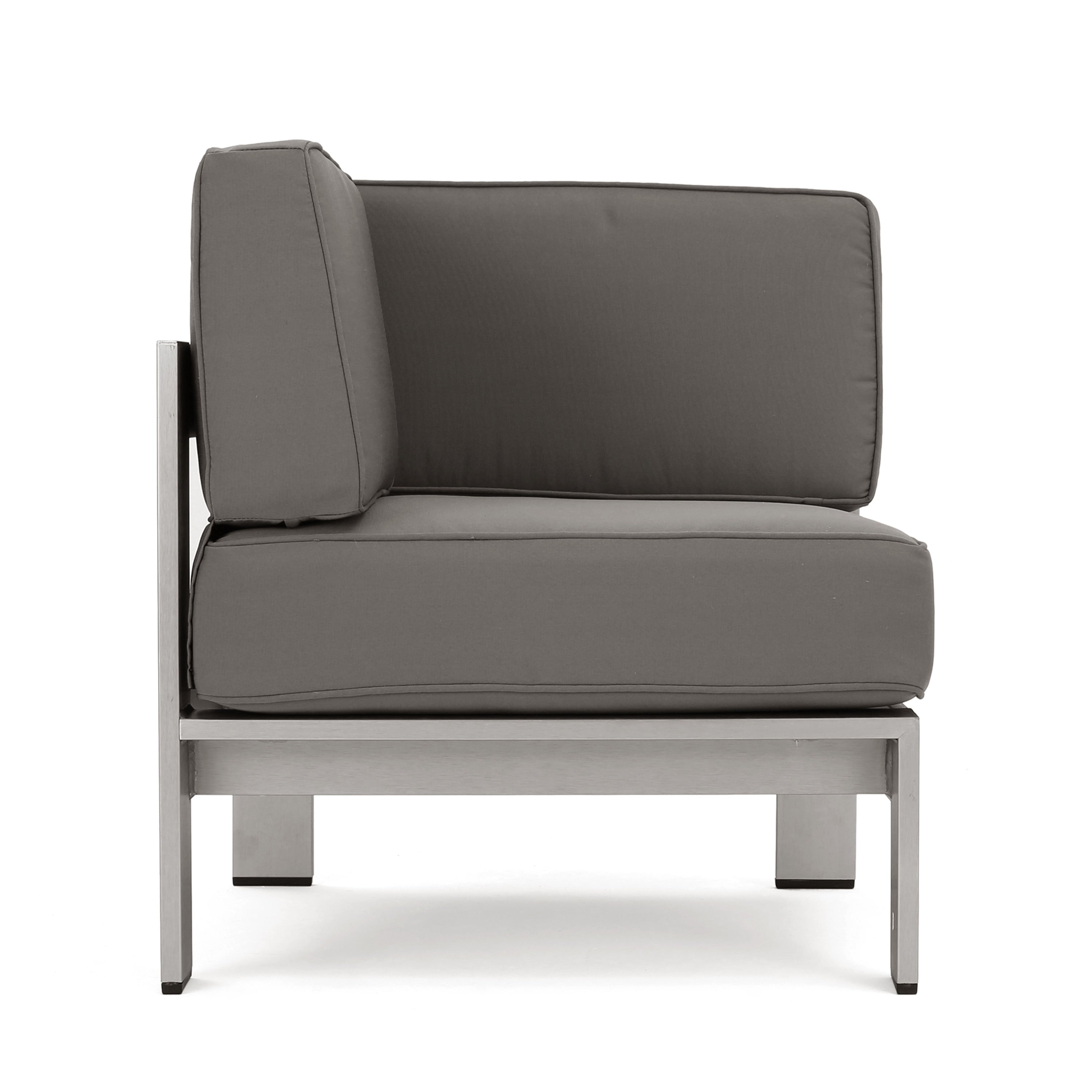 Ensemble de canapés d'extérieur 5 places en aluminium en forme de V avec pouf Cape Coral par Christopher Knight Home