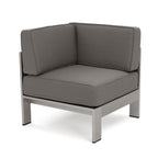 Ensemble de canapés d'extérieur 5 places en aluminium en forme de V avec pouf Cape Coral par Christopher Knight Home