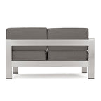 Ensemble de canapés d'extérieur 5 places en aluminium en forme de V avec pouf Cape Coral par Christopher Knight Home