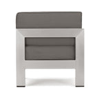 Ensemble de canapés d'extérieur 5 places en aluminium en forme de V avec pouf Cape Coral par Christopher Knight Home