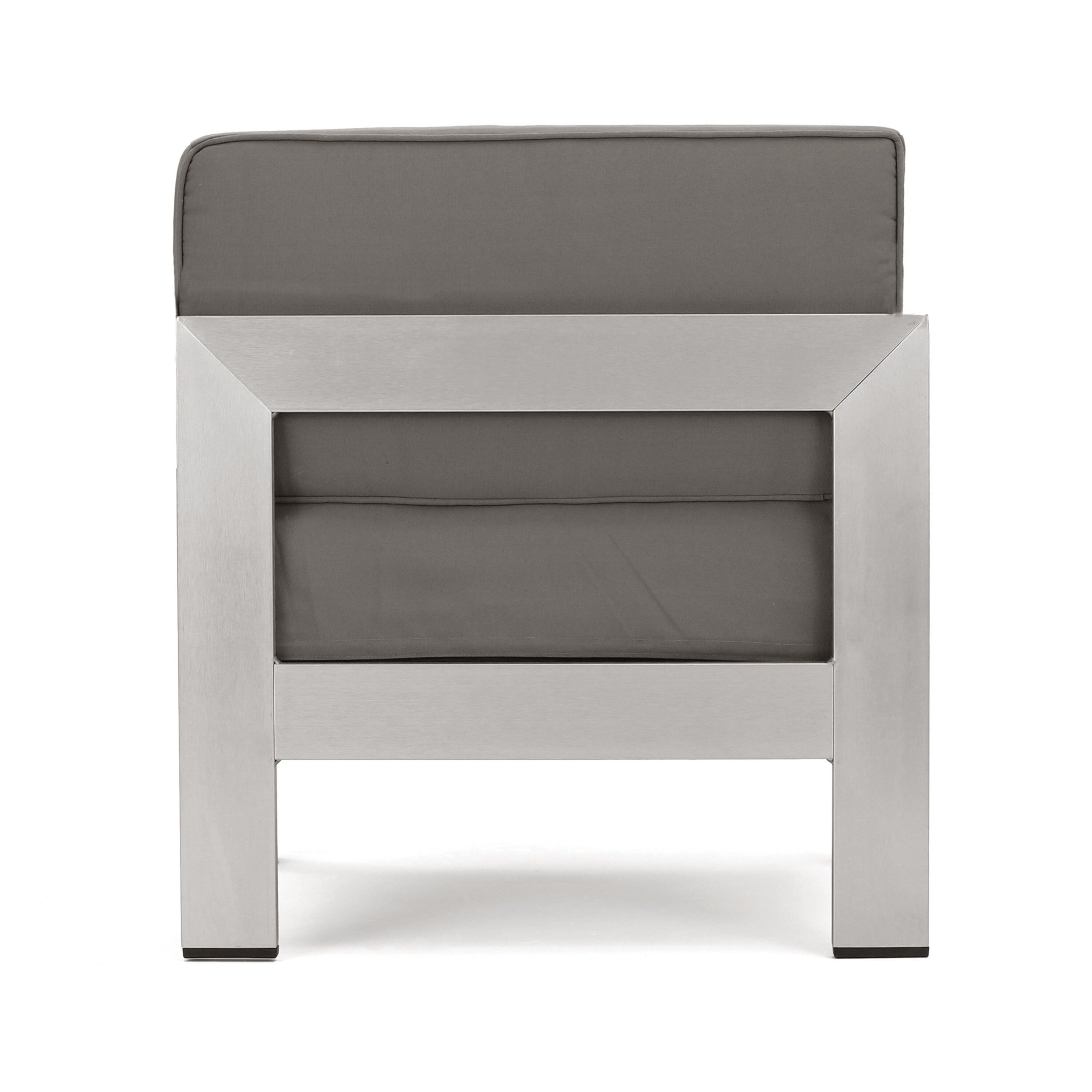 Ensemble de canapés d'extérieur 5 places en aluminium en forme de V avec pouf Cape Coral par Christopher Knight Home