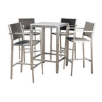 Ensemble de bar carré en aluminium Cape Coral Outdoor 5 pièces par Christopher Knight Home