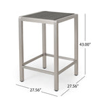 Ensemble de bar carré en aluminium Cape Coral Outdoor 5 pièces par Christopher Knight Home