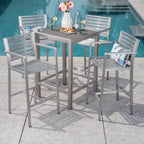 Ensemble de bar carré en aluminium Cape Coral Outdoor 5 pièces par Christopher Knight Home