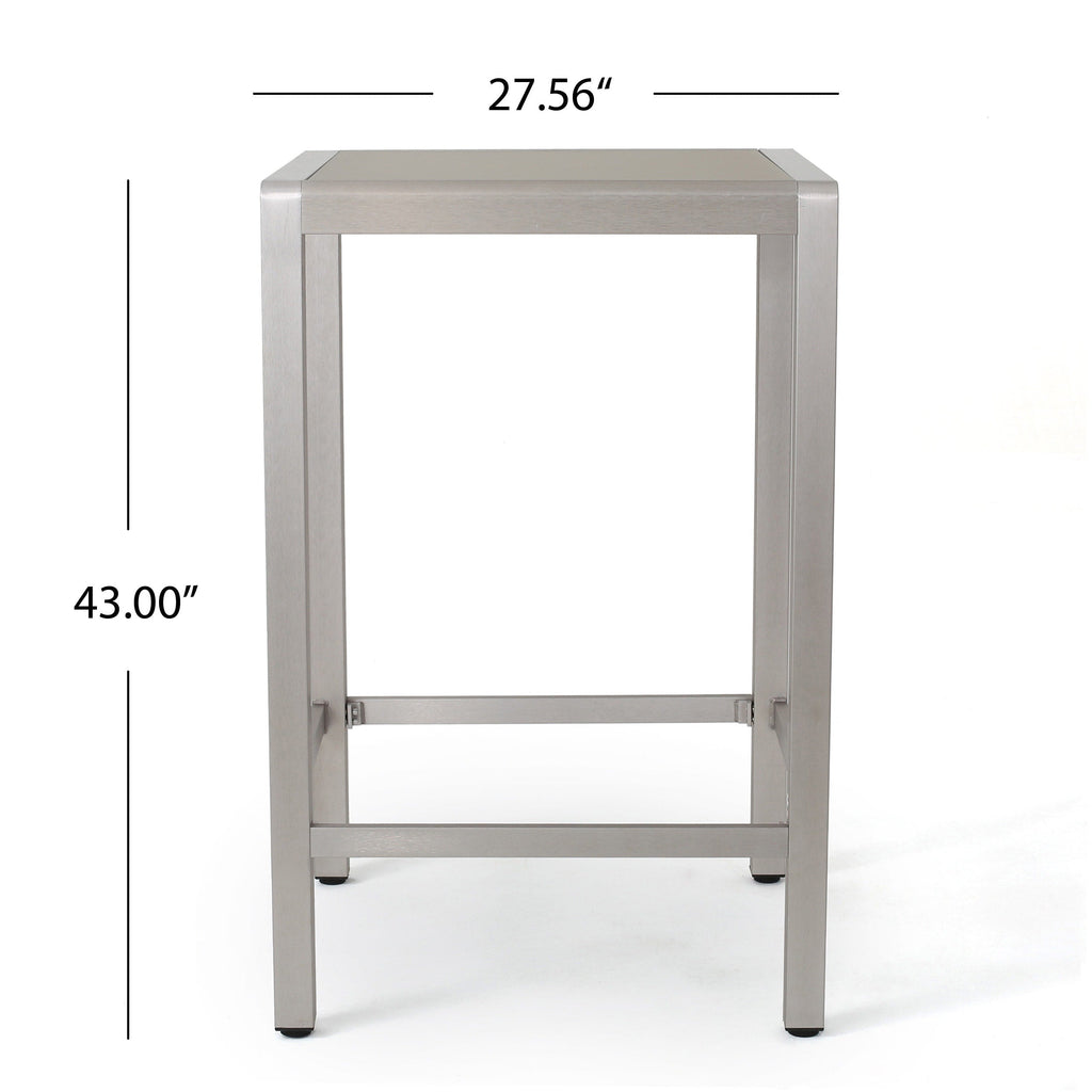 Ensemble de bar carré en aluminium Cape Coral Outdoor 5 pièces par Christopher Knight Home