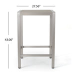 Ensemble de bar carré en aluminium Cape Coral Outdoor 5 pièces par Christopher Knight Home