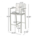 Ensemble de bar carré en aluminium Cape Coral Outdoor 5 pièces par Christopher Knight Home