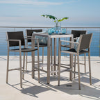 Ensemble de bar carré en aluminium Cape Coral Outdoor 5 pièces par Christopher Knight Home