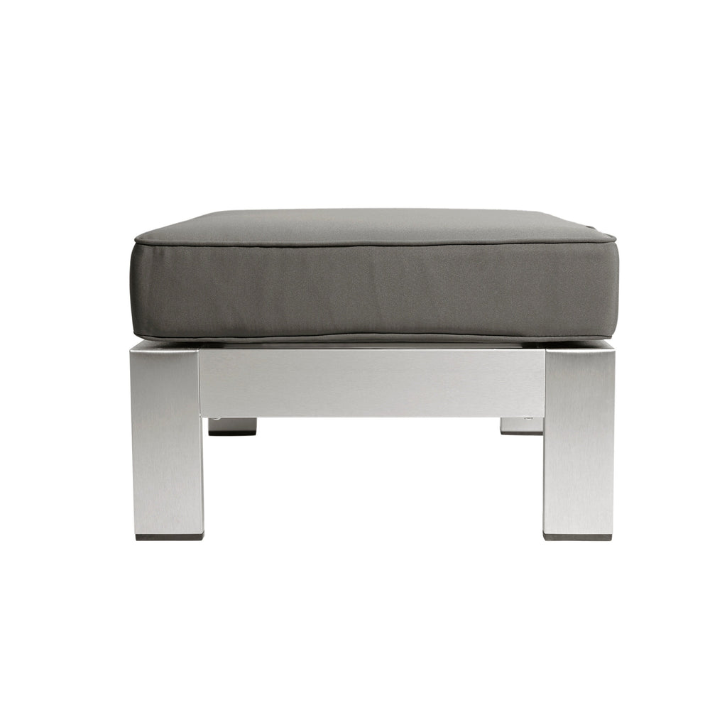 Ensemble de canapés d'extérieur 6 places en aluminium en forme de V avec pouf Cape Coral par Christopher Knight Home