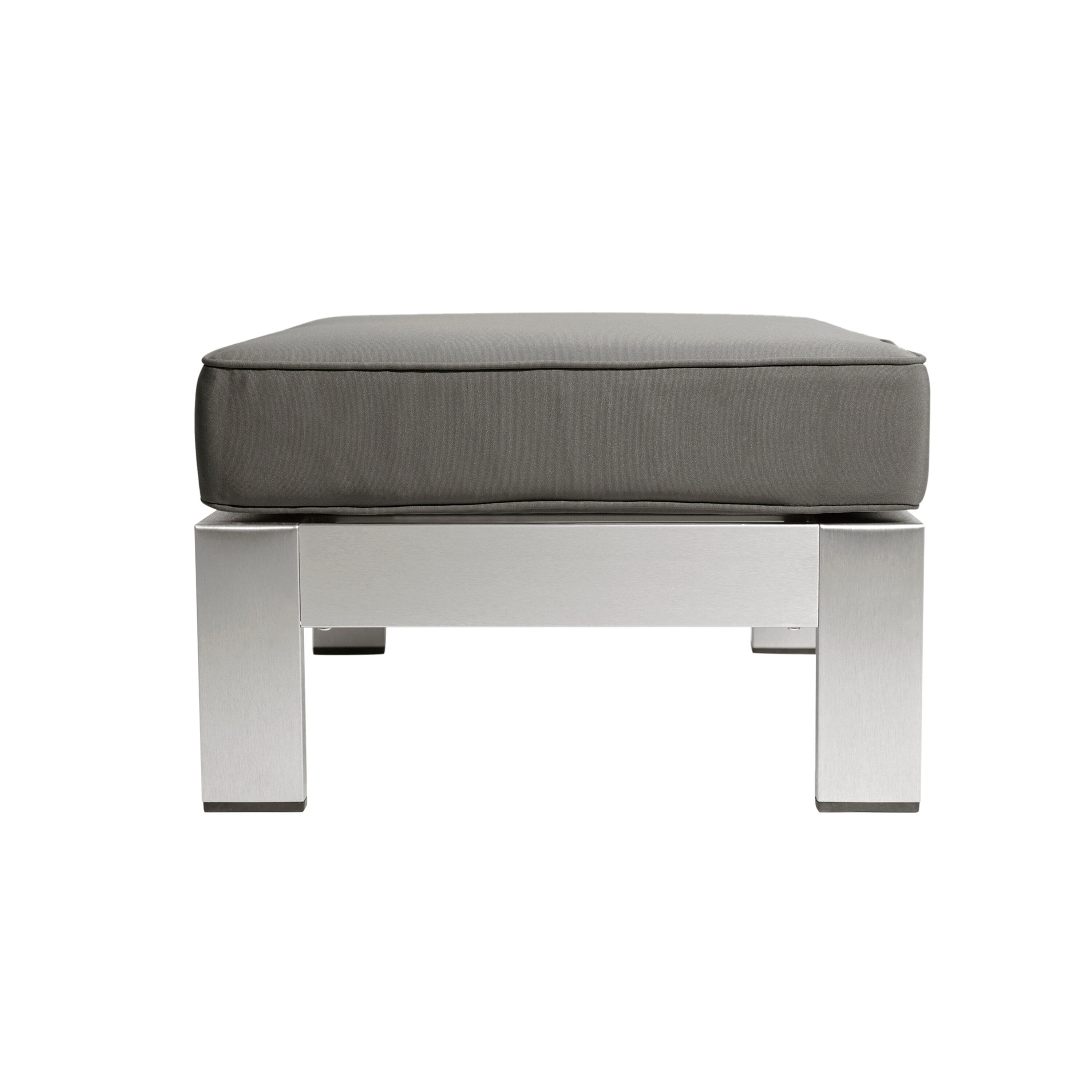 Ensemble de canapés d'extérieur 6 places en aluminium en forme de V avec pouf Cape Coral par Christopher Knight Home