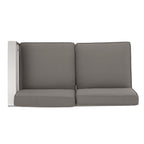 Ensemble de canapés d'extérieur 6 places en aluminium en forme de V avec pouf Cape Coral par Christopher Knight Home