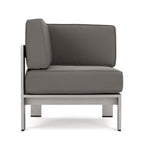 Ensemble de canapés d'extérieur 6 places en aluminium en forme de V avec pouf Cape Coral par Christopher Knight Home