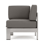 Ensemble de canapés d'extérieur 6 places en aluminium en forme de V avec pouf Cape Coral par Christopher Knight Home