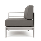 Ensemble de canapés d'extérieur 6 places en aluminium en forme de V avec pouf Cape Coral par Christopher Knight Home