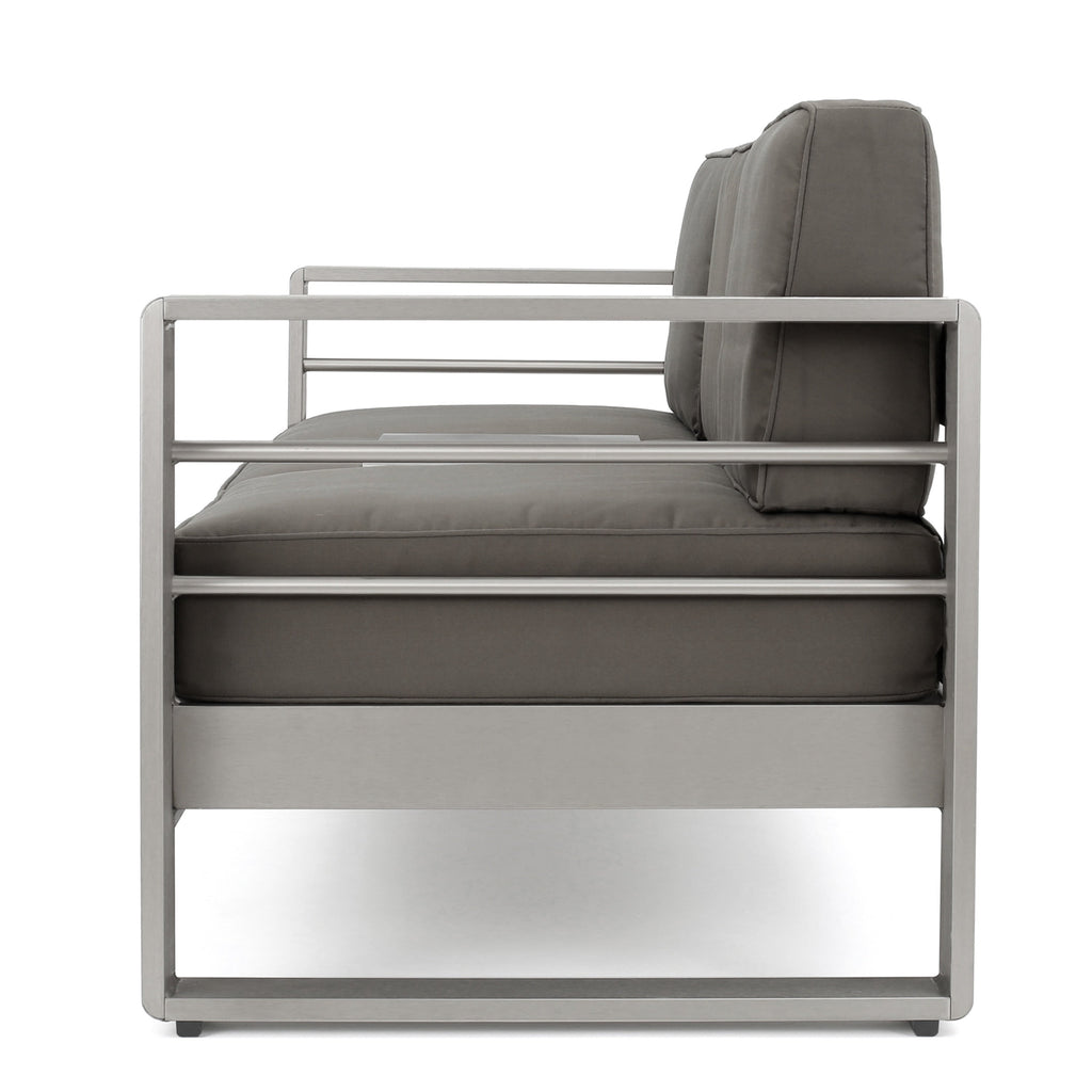 Ensemble de canapés d'extérieur 7 places en aluminium avec table basse Cape Coral par Christopher Knight Home