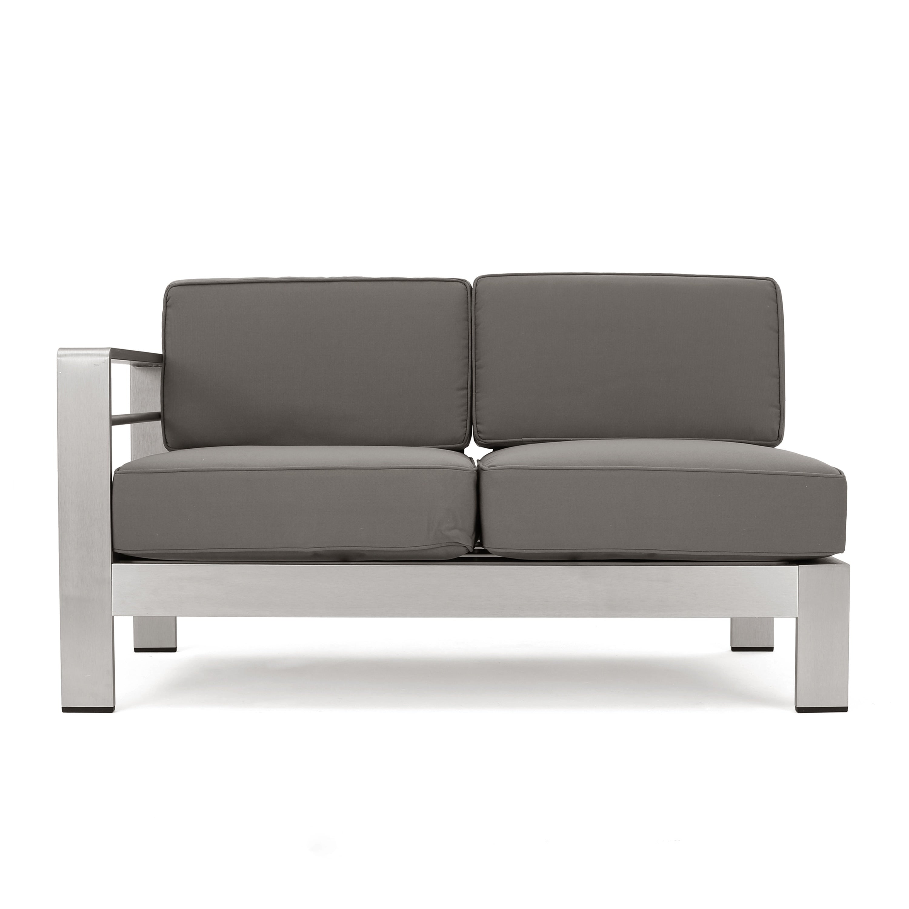 Salon de jardin extensible en aluminium Cape Coral 7 places avec foyer par Christopher Knight Home