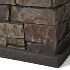 Salon de jardin extensible en aluminium Cape Coral 7 places avec foyer par Christopher Knight Home