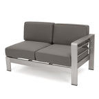 Salon de jardin extensible en aluminium Cape Coral 7 places avec foyer par Christopher Knight Home