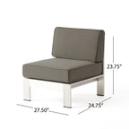 Salon de jardin extensible en aluminium Cape Coral 7 places avec foyer par Christopher Knight Home