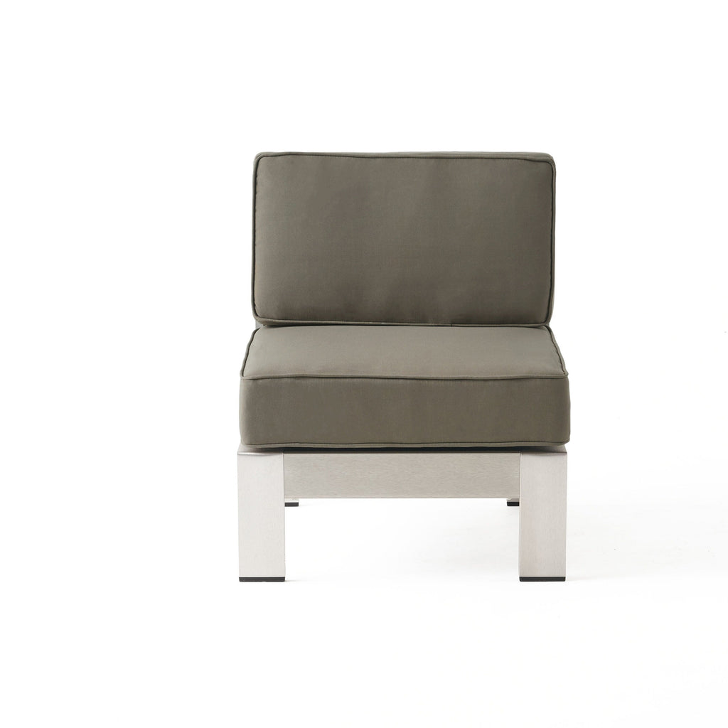 Salon de jardin extensible en aluminium Cape Coral 7 places avec foyer par Christopher Knight Home