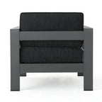 Salon de jardin Cape Coral en aluminium 3 pièces avec coussins par Christopher Knight Home