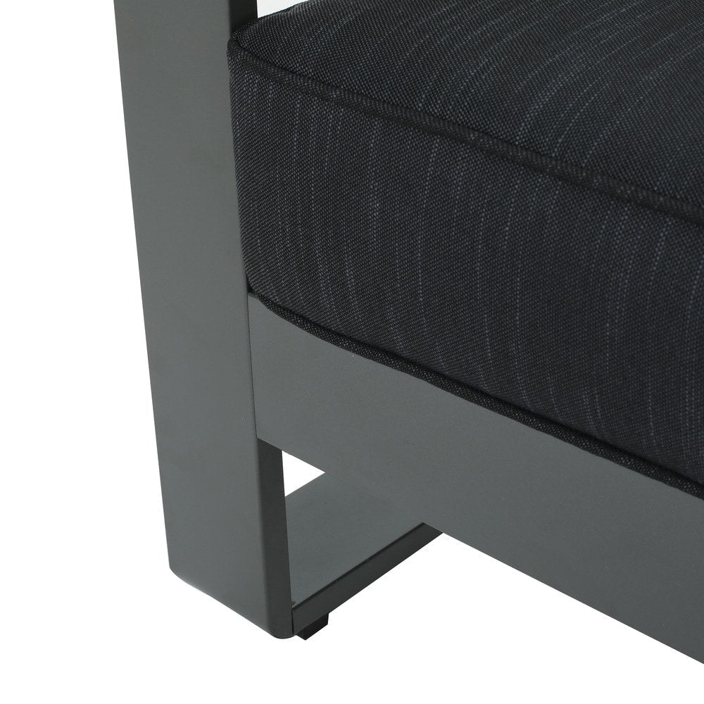 Ensemble de salon de jardin Cape Coral en aluminium et verre trempé, 4 pièces, avec coussins, par Christopher Knight Home