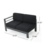 Canapé d'extérieur sectionnel en aluminium Cape Coral par Christopher Knight Home