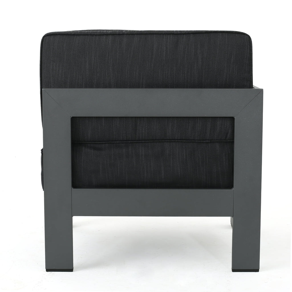 Ensemble de canapés d'extérieur sectionnels en aluminium Cape Coral avec table à feu par Christopher Knight Home