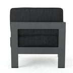 Ensemble de canapés d'extérieur sectionnels en aluminium Cape Coral avec table à feu par Christopher Knight Home