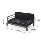 Ensemble de canapés d'extérieur sectionnels en aluminium Cape Coral avec table à feu par Christopher Knight Home