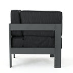 Ensemble de canapés d'extérieur sectionnels en aluminium Cape Coral avec table à feu par Christopher Knight Home