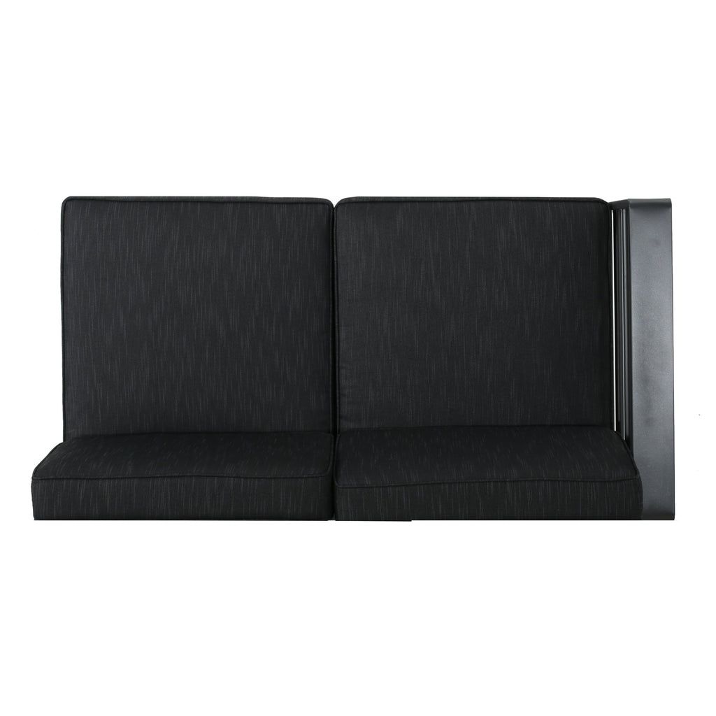 Ensemble de canapés d'extérieur sectionnels en aluminium Cape Coral avec table à feu par Christopher Knight Home