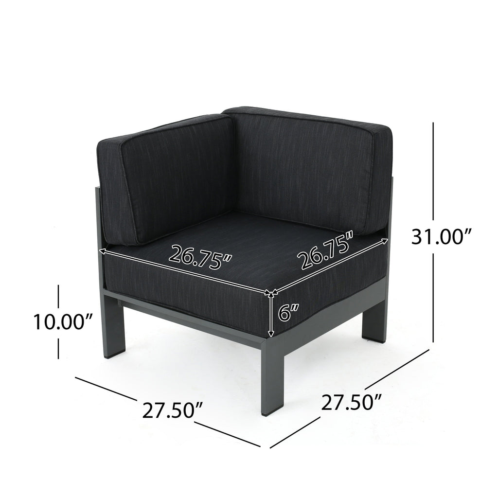 Ensemble de canapés d'extérieur sectionnels en aluminium Cape Coral avec table à feu par Christopher Knight Home