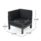 Ensemble de canapés d'extérieur sectionnels en aluminium Cape Coral avec table à feu par Christopher Knight Home