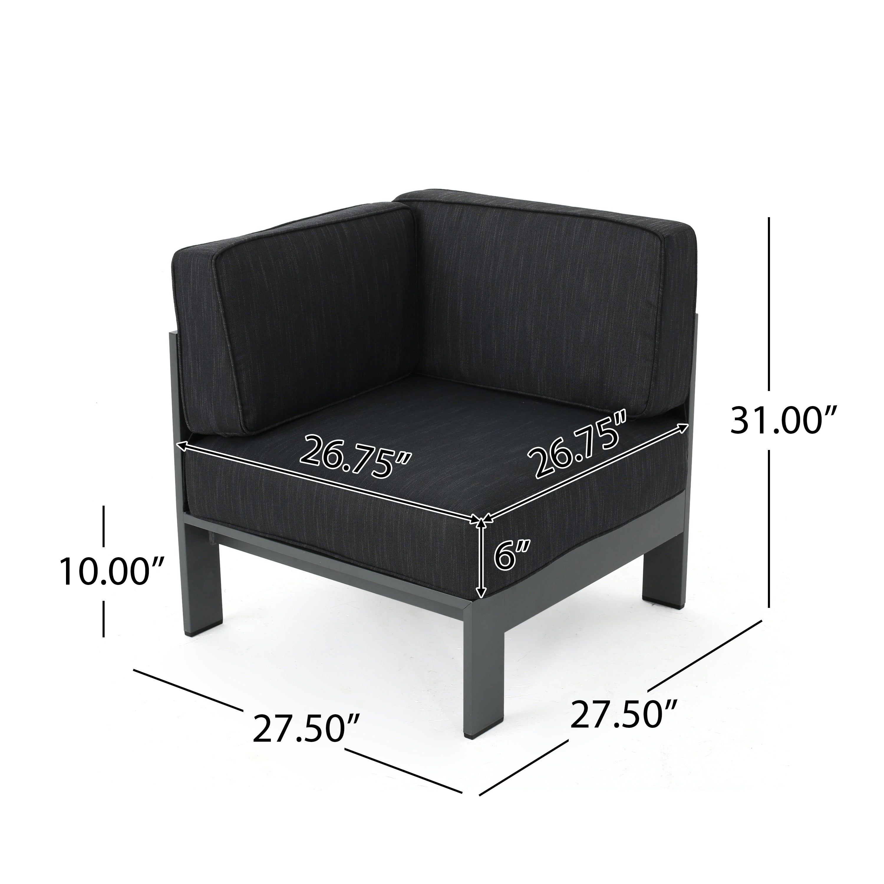 Ensemble de canapés d'extérieur sectionnels en aluminium Cape Coral avec table à feu par Christopher Knight Home