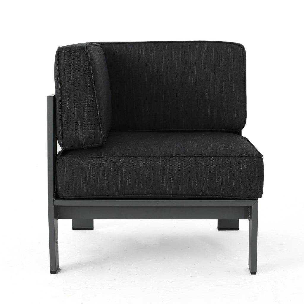 Ensemble de canapés d'extérieur sectionnels en aluminium Cape Coral avec table à feu par Christopher Knight Home